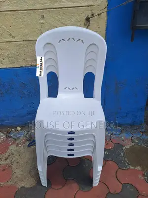 White Armless Kenpoly Plastic Chairs
