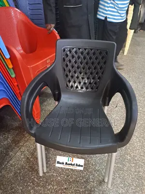 Black Plastic Chairs With Metal Tubing