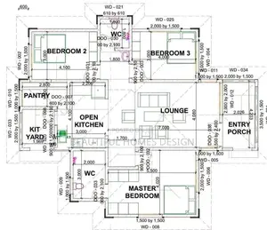 Architectural Drawing Services | 3 Bedroom Floor Plan