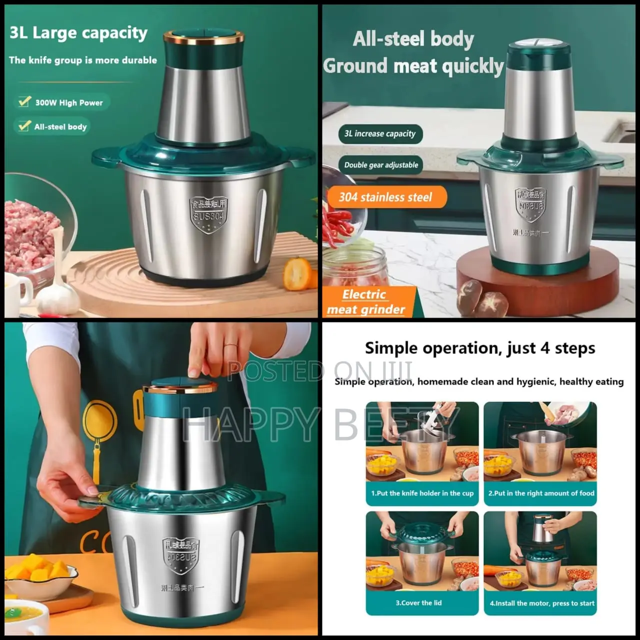 3lstainless Steel Multifunctional Electric Grinder