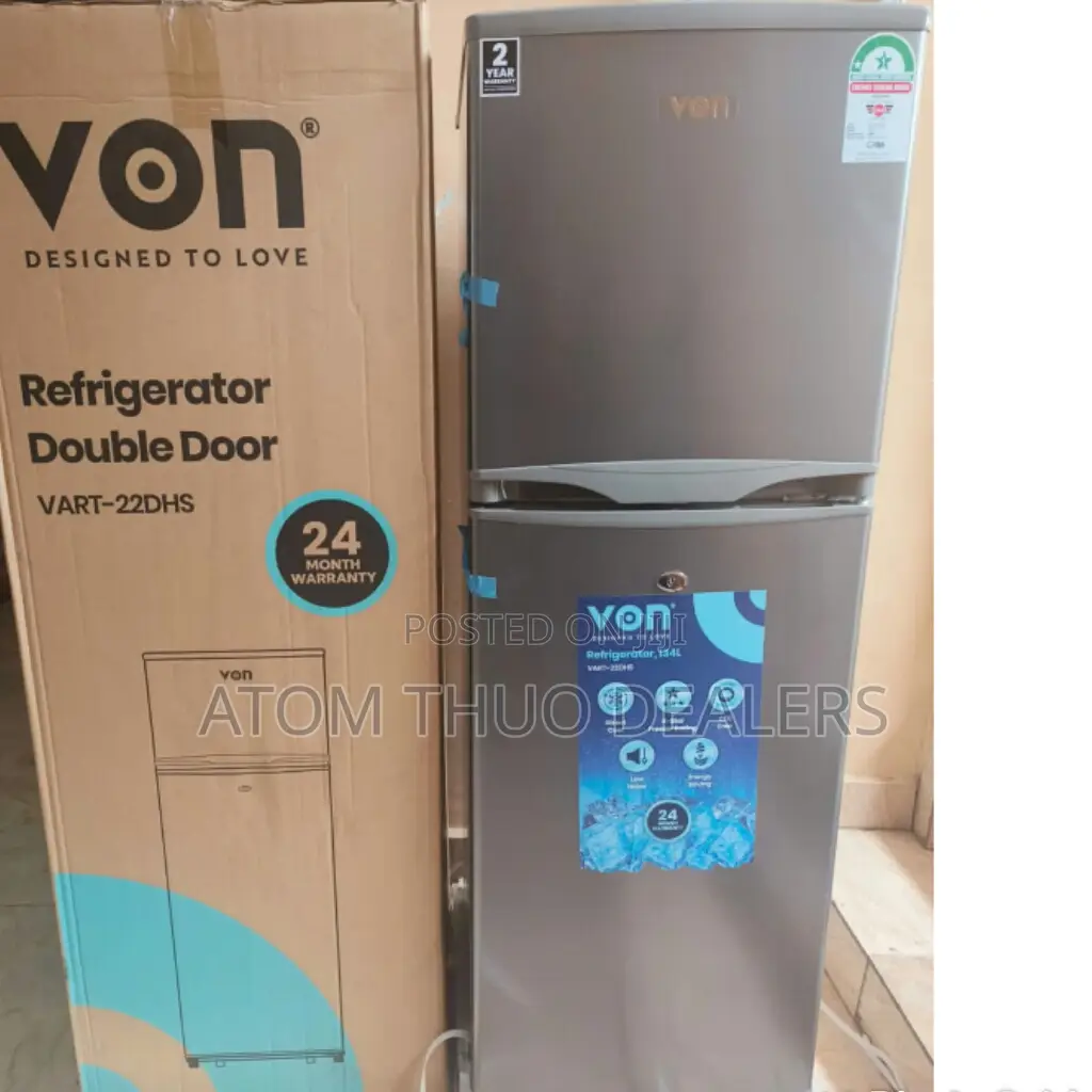 Grey VART-22DHS 138 Litres Double Door Von Refrigarator