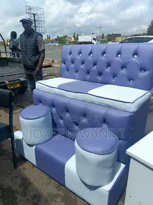 Pedicure Seat, 2 Seater Light Purple and White 