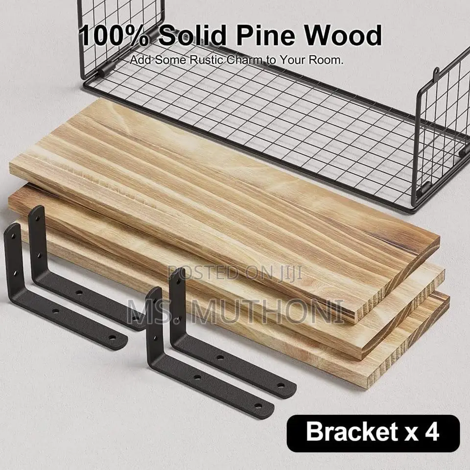 40 Cm Solid Pine Wood Bathroom Floating Shelves