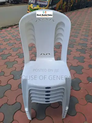 White Armless Kenpoly Plastic Chairs