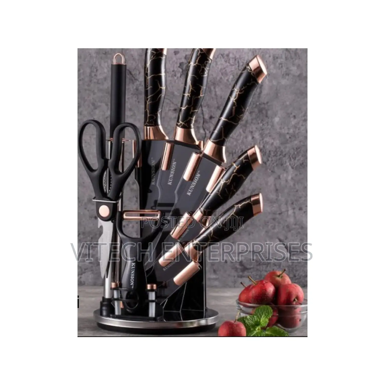 Marble Kitchen Knife Set+Knife Storage Block
