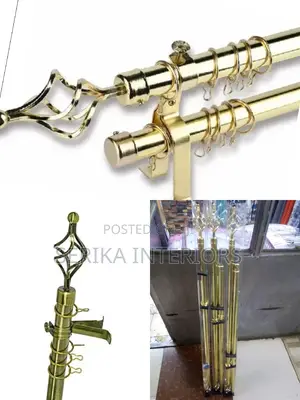 Double 2m Curtain Rod