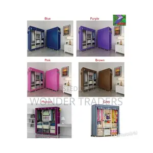 3 Column Mettalic Wadrobe TC Gray , Winered ,Brown Blue