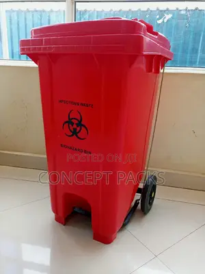 100 Litres Red Biohazard Pedal Bin With