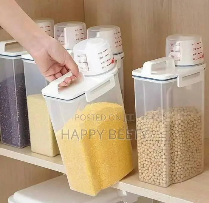 Cereal Storage Container With Measuring Cup