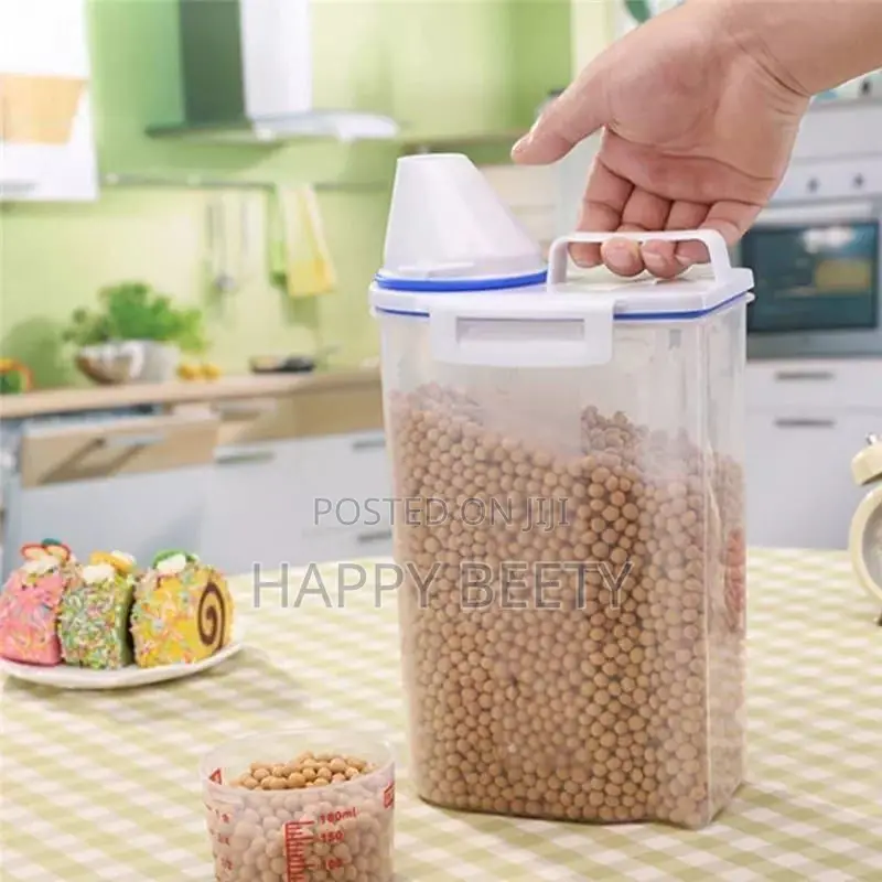 Cereal Storage Container With Measuring Cup