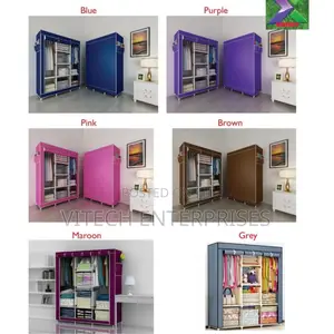 HOMMY Portable Wardrobe 3 Column - Grey Cover