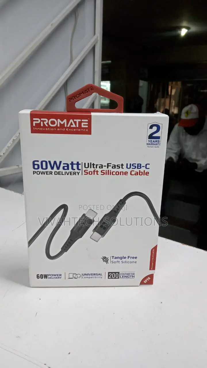 Promate 60W Ultra Fast Usb-C to Usb-C