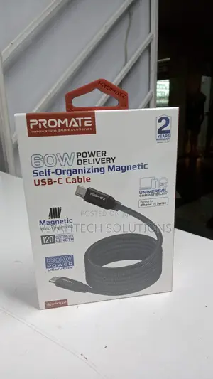 Promate 60W Power Delivery Self Organizing Magnetic USB-C