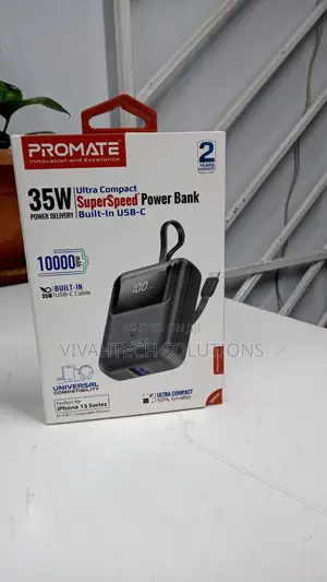 Promate 10000mah Ultra Compact 35W Superspeedtm Power Bank