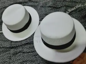 White Flat Top Fedora Hat