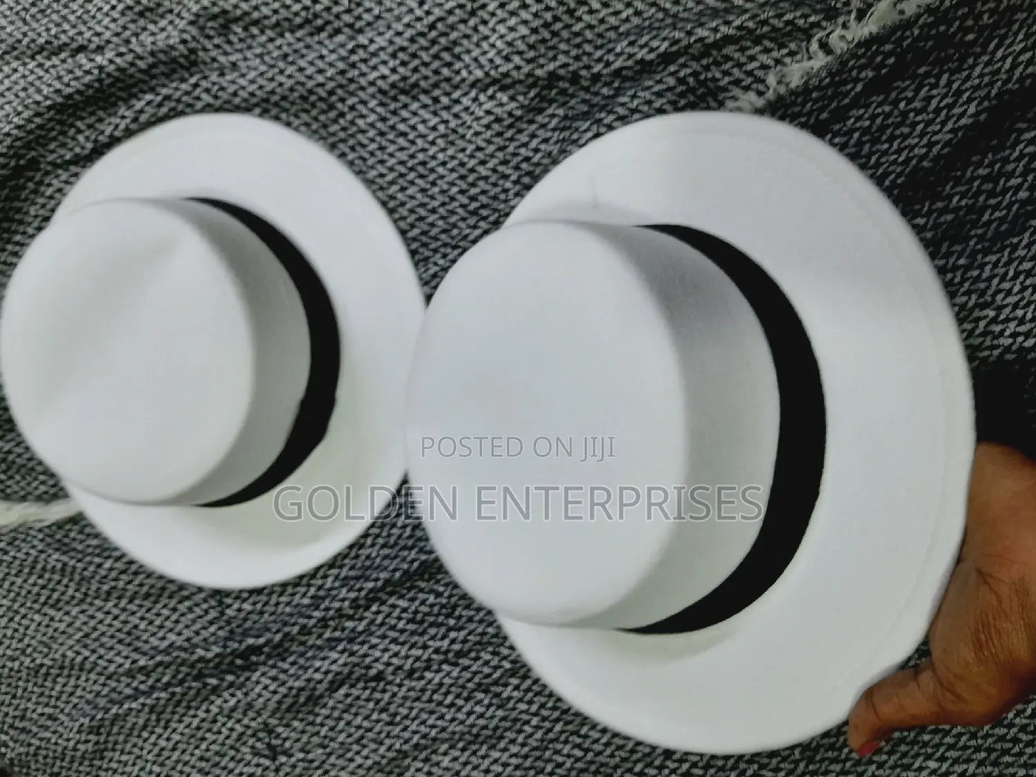 White Flat Top Fedora Hat