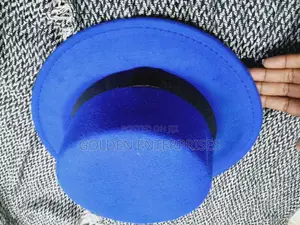 Royal Blue Flat Top Fedora Hat