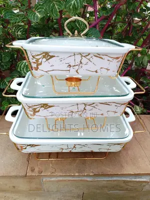 3 PCS Ceramic Chaffing Dishes