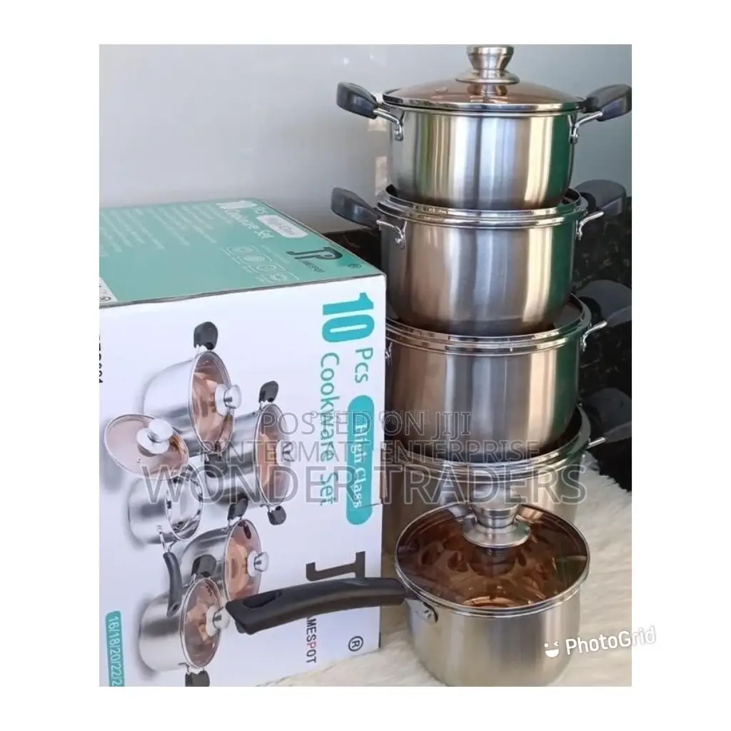 10pcs Jp Stainless Steel Cookware Set