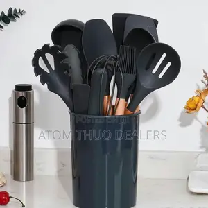 Black 11 PCS Silicon Spoons