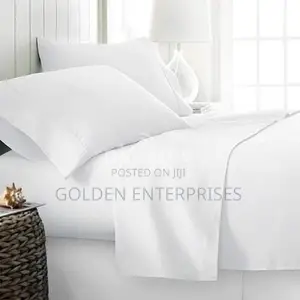 6pcs White Cotton Bedsheet Set, 2bedsheet, 4pillowcases 6*7