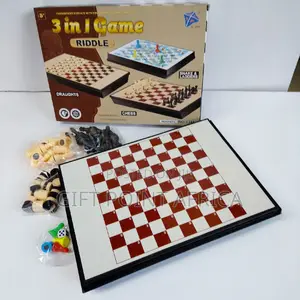 3 In1 Chess, Draught and Snake Ladder Board Games