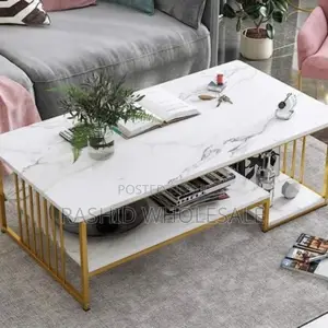 Colour White Marble Table. Rectangular