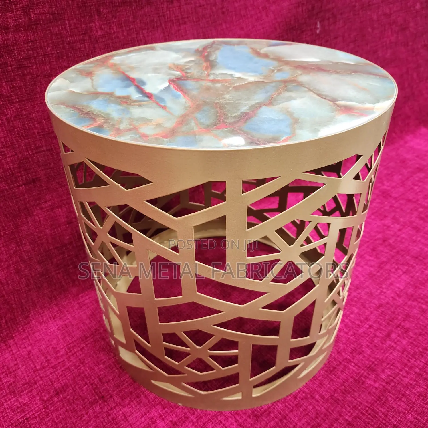 High-Quality Laser Cut Powdercoated Side Table.