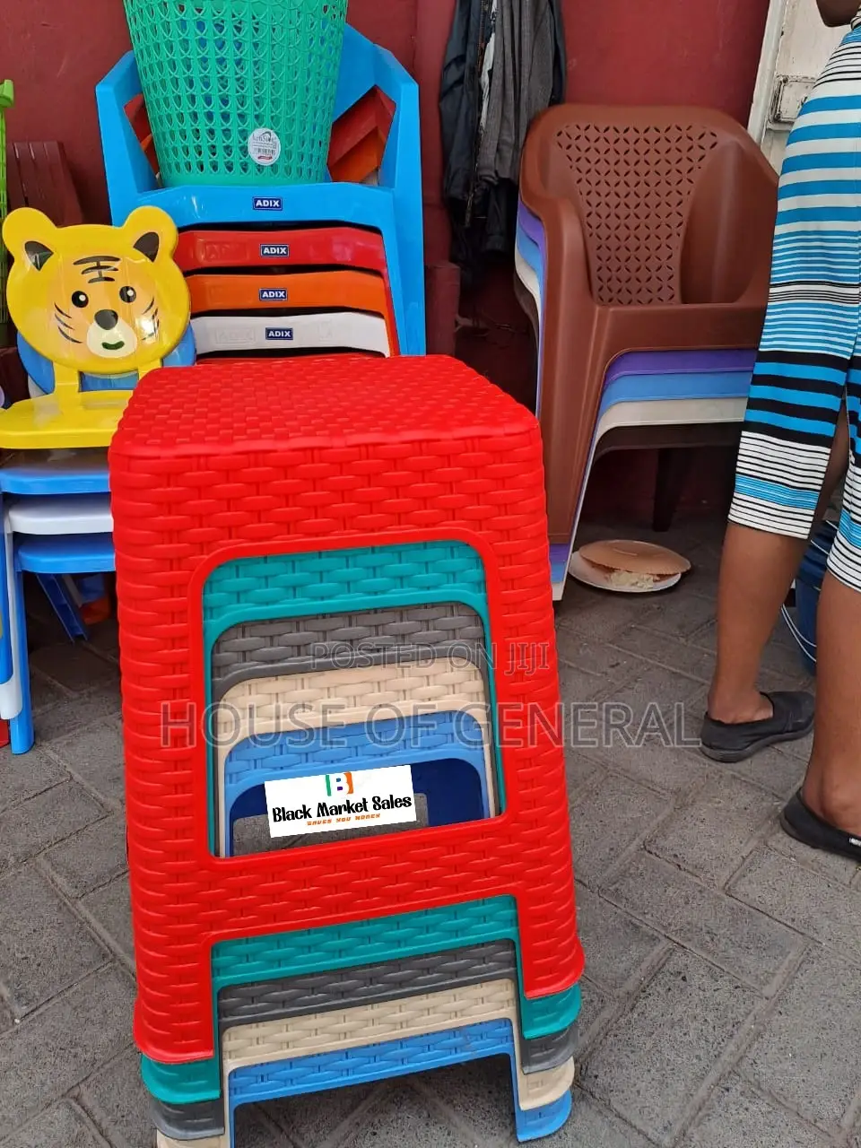 Bamboo Plastic Stool