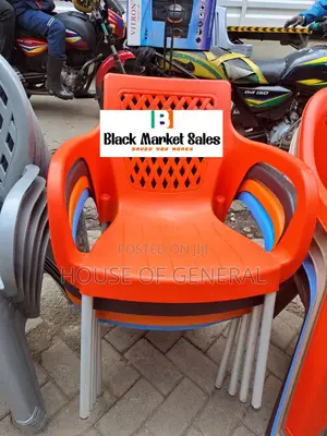 Strong Plastic Chair With Metal Tubing Legs