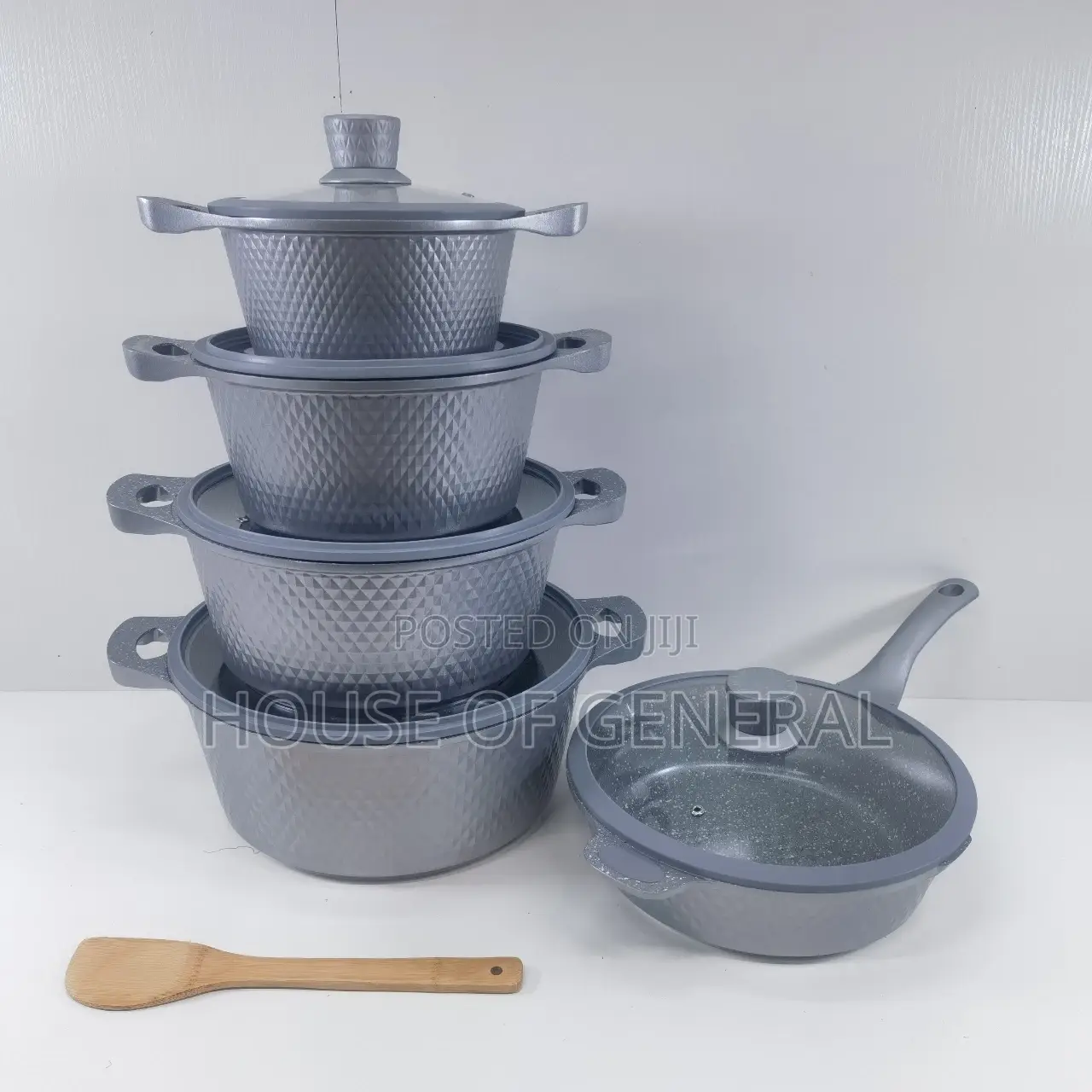 Bosch 11pc Cookware With Silicone Lid Covers Grey*