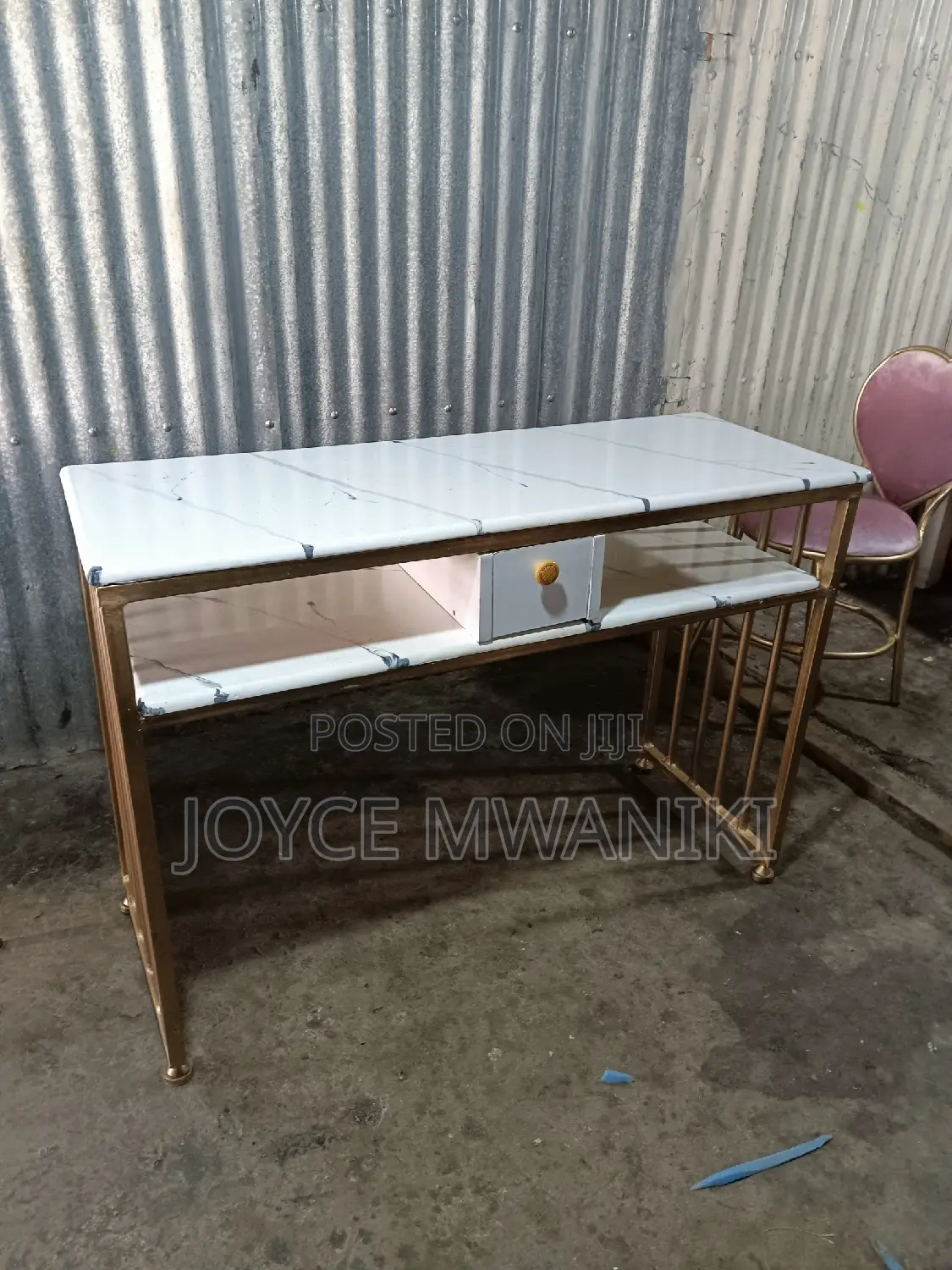 Manicure Marble Table Double 4 Seater 