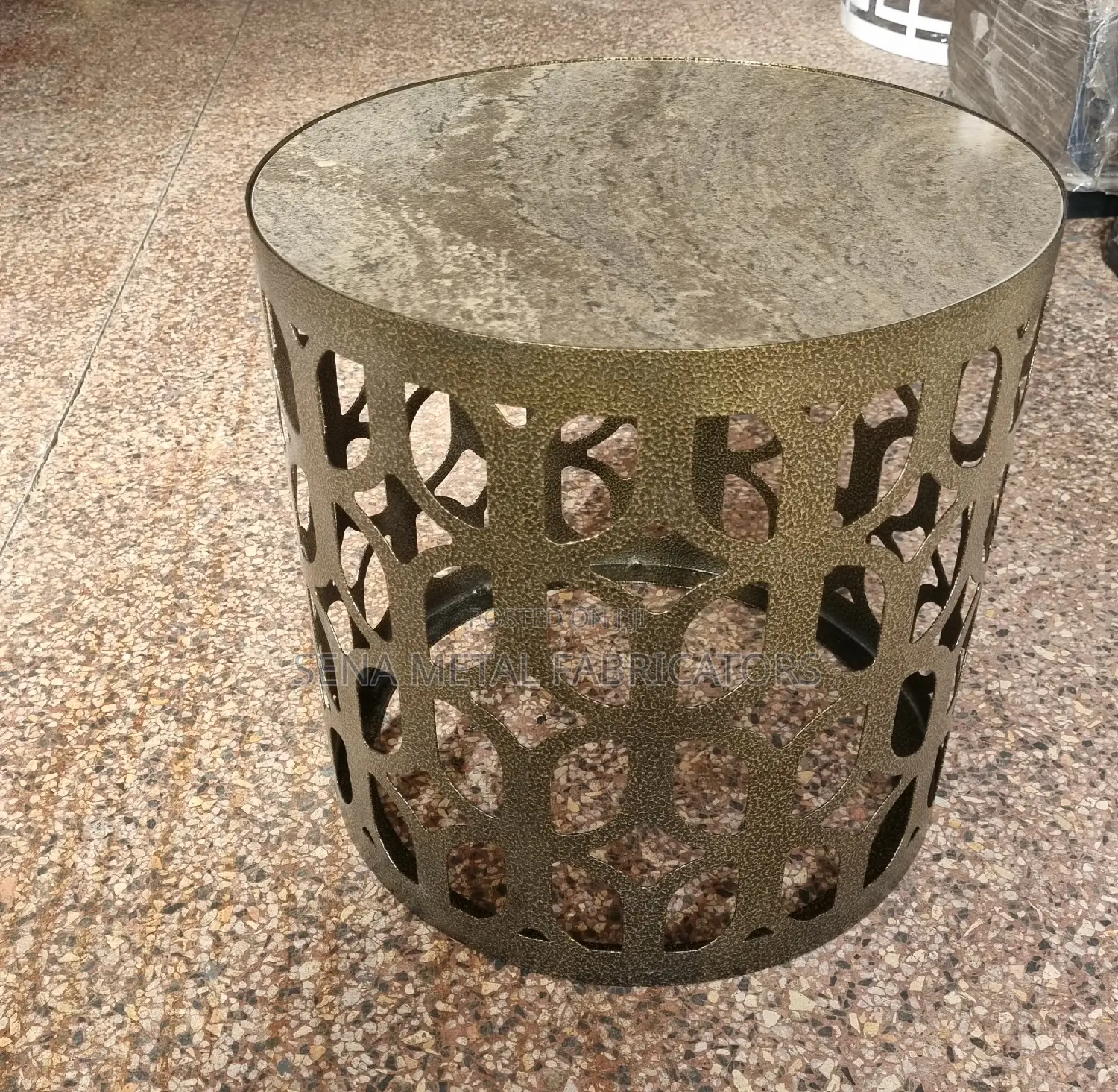High-Quality Laser Cut Powdercoated Side Table.