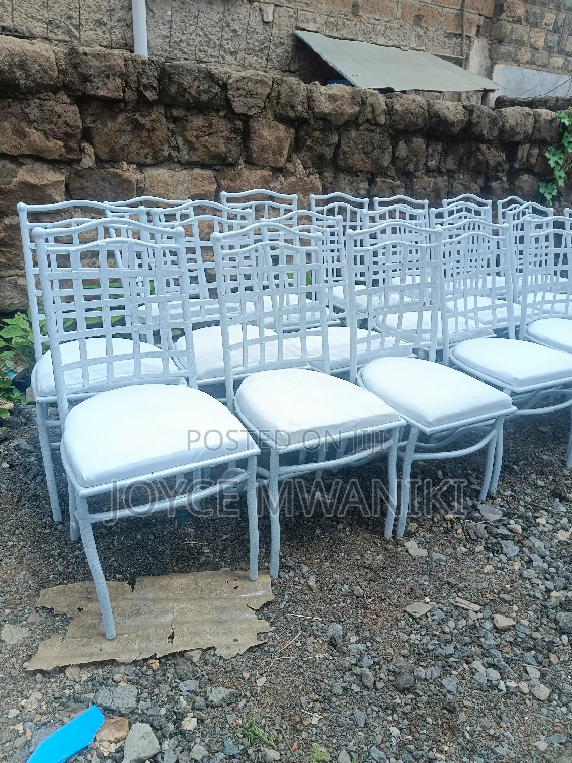 Restaurant Chairs, Powder Coated White 