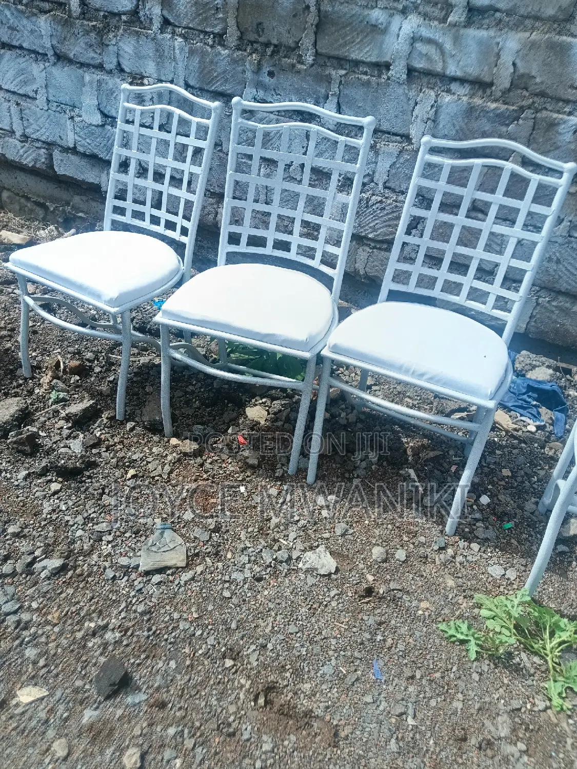 Restaurant Chairs, Powder Coated White 