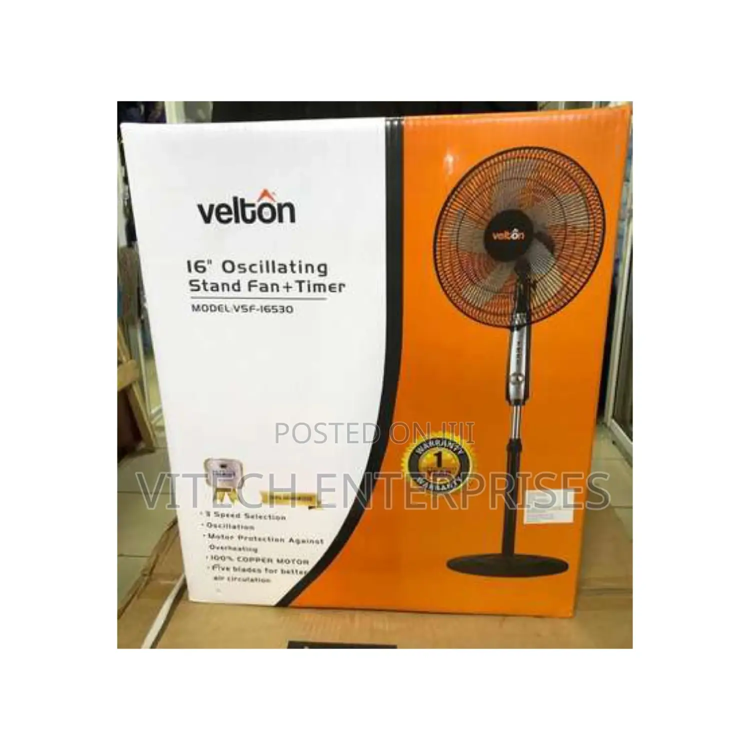VELTON 16" Standing Fan With Round Wide Stable Base