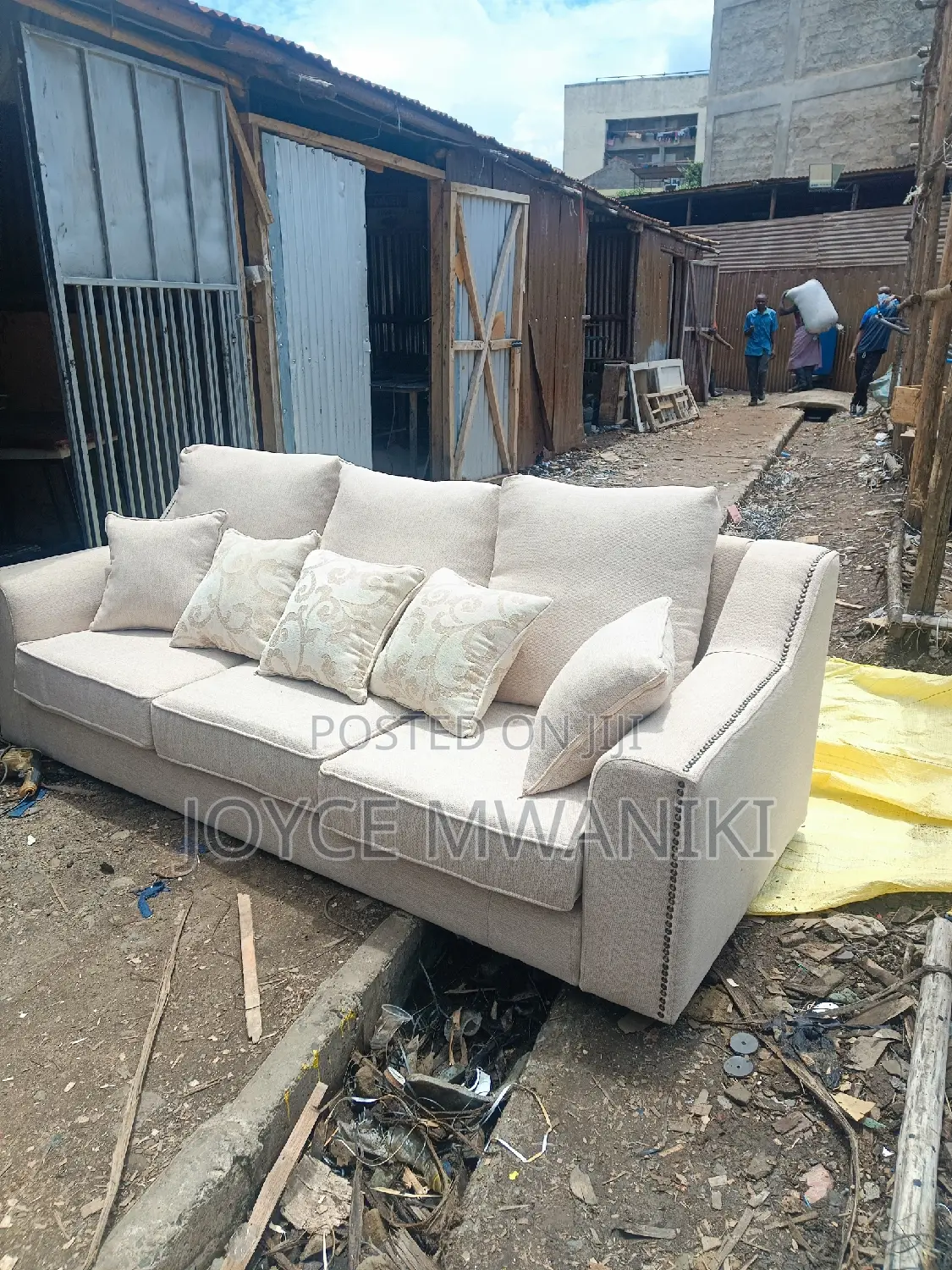 Sofa, 3 Seater Cream in Colour 