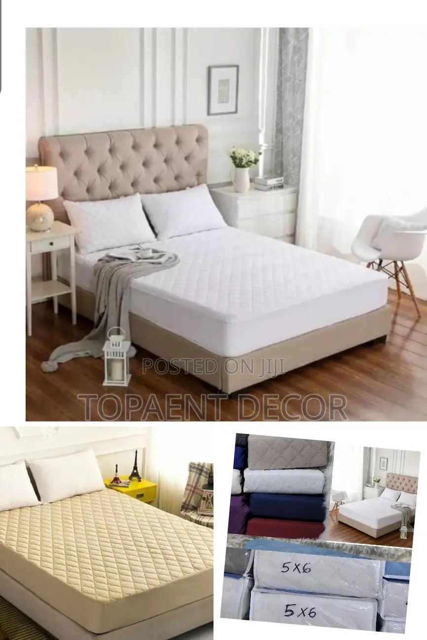 White and Beige Waterproof Mattress Protectors