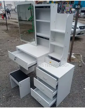 Dressing Table With Sliding Mirror White