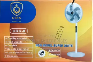 URK 16" Stand Fan, Round Base,Black