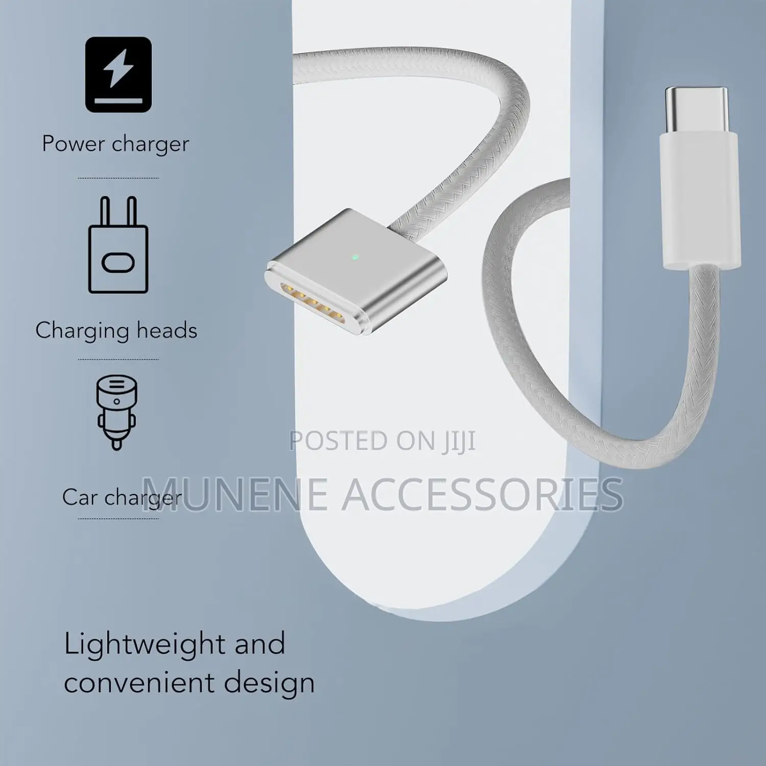 USB C to Magsafe 3 Cable 2m Braided LED Charging Indicator