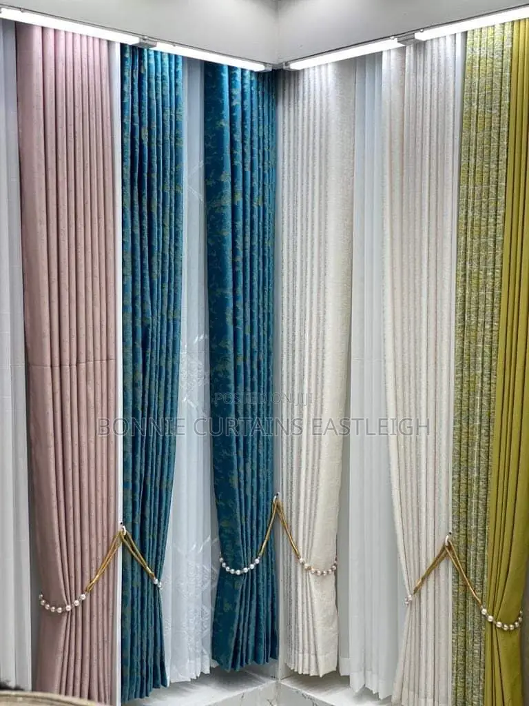 Yellow Mixed White Curtains