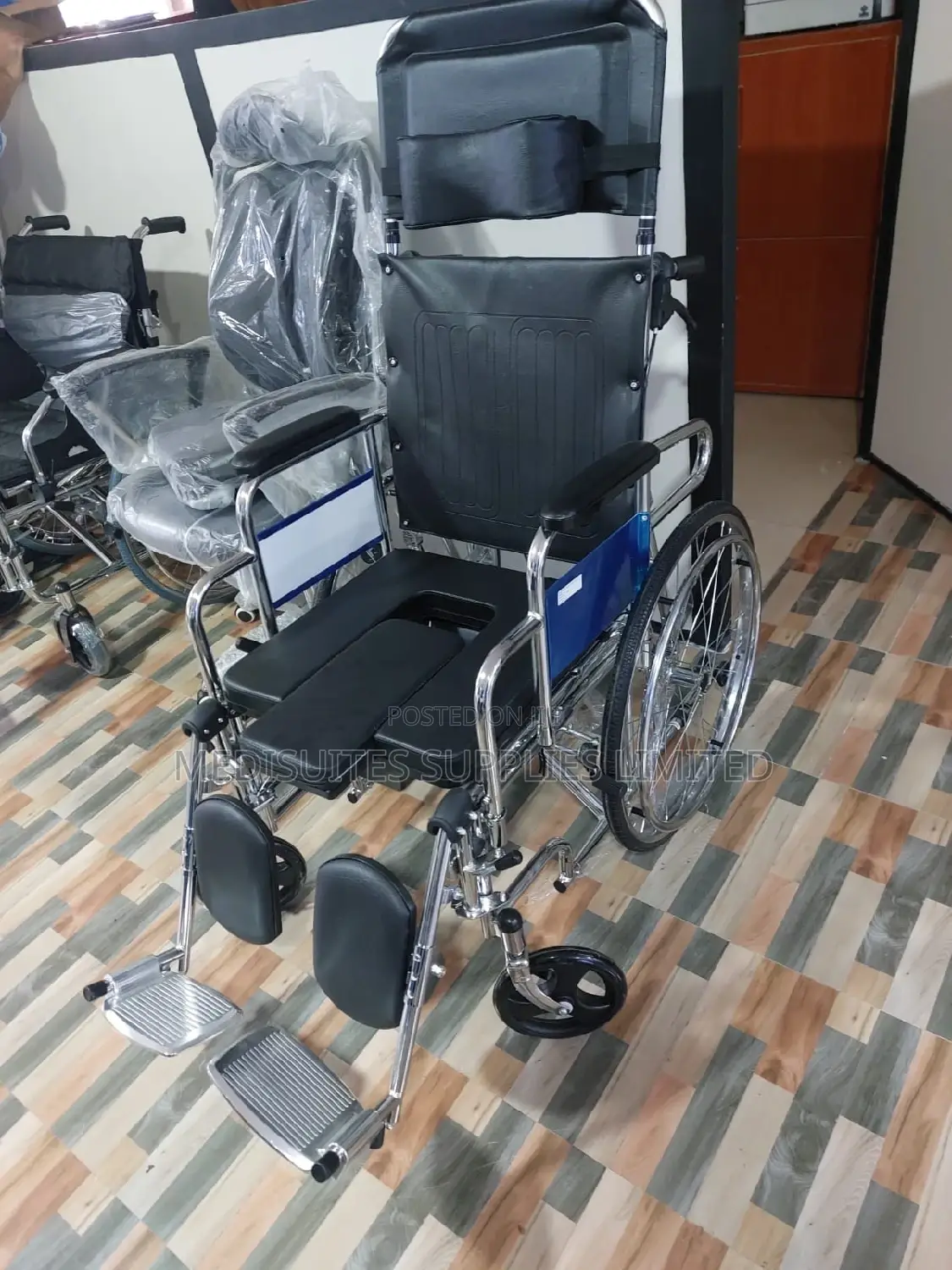 Reclining* Wheelchair With Commode .