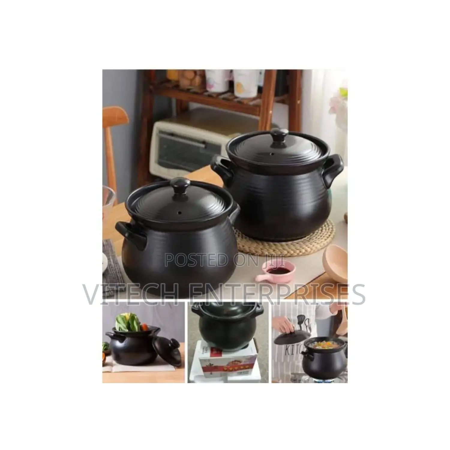 Luna Porcelain 6 Litres Ceramic Cooking Pot