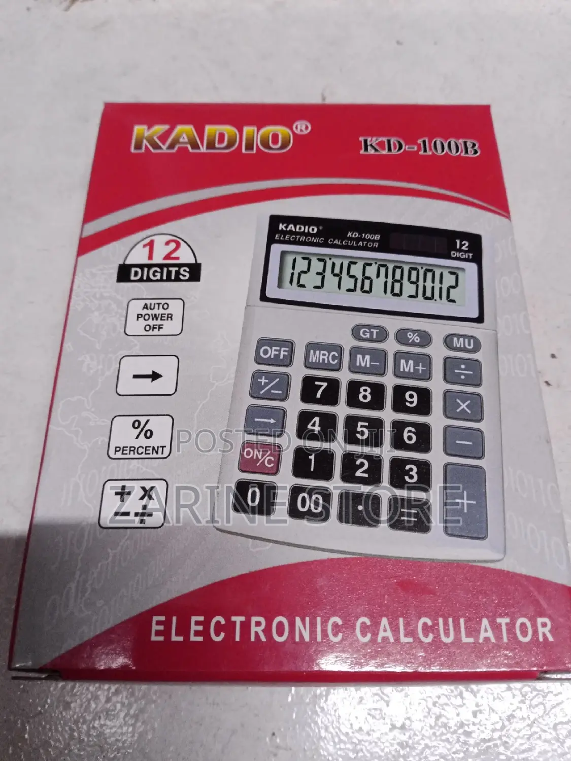 Kadio Kd-100b Electronic Calculator 12digits Kadio