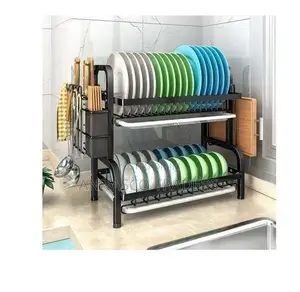 2 Tier Dish Rack With Cutlery Holder