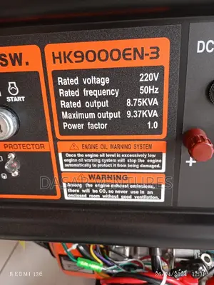 Generator - Hk 9000en-3. 9kva Three Phase