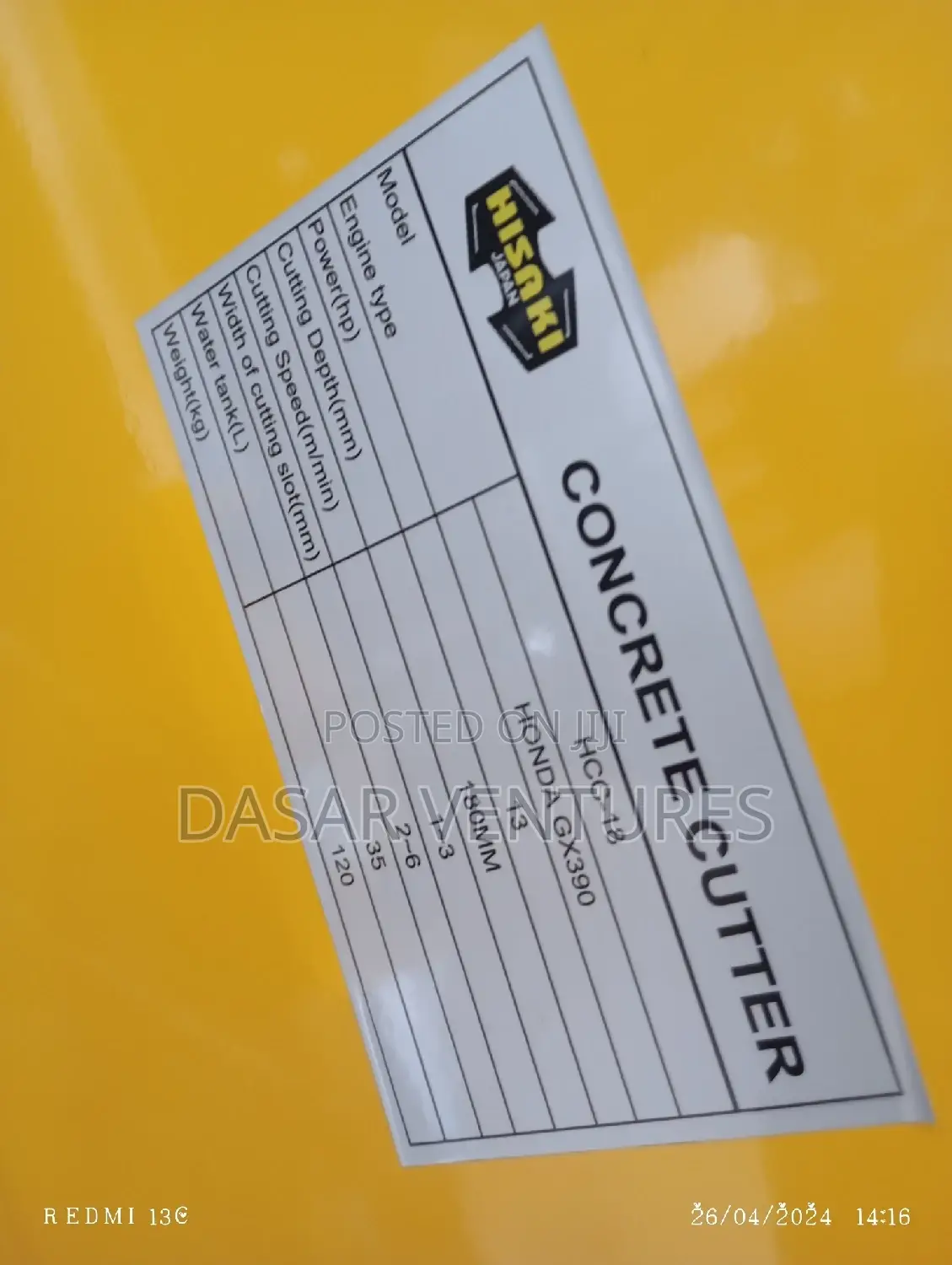 Concrete Cutter 18" Honda