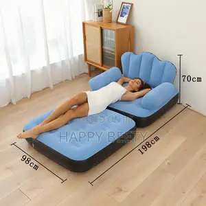 *5 in 1 Inflatable Couch Lazy Sofa Bed With L-Shaped Armrest