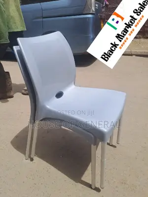 Strong Plastic Chair With Metal Tubing Legs